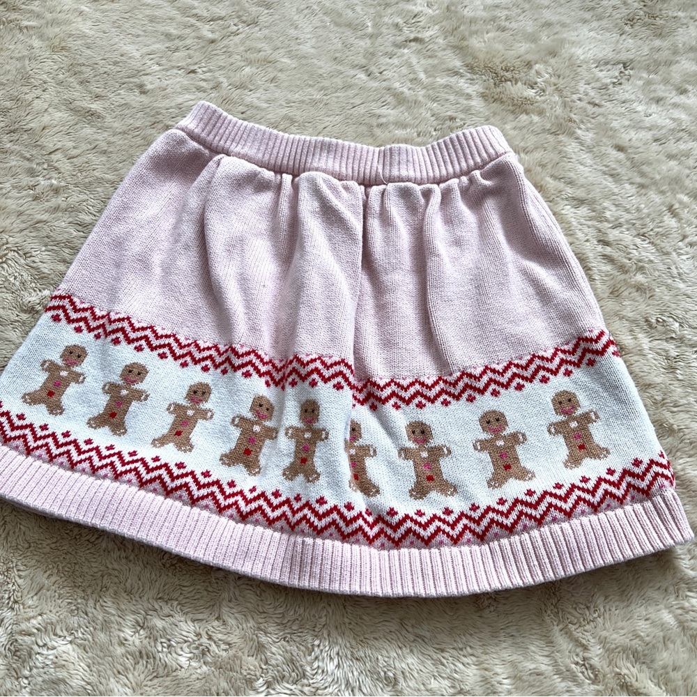 GYMBOREE Girls Pink Gingerbread Man Christmas Skirt Size 7